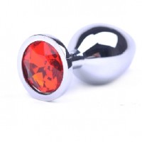 Anal Plug Metallic Medium Red Jewel